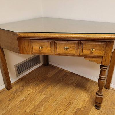 Oak Corner Desk 