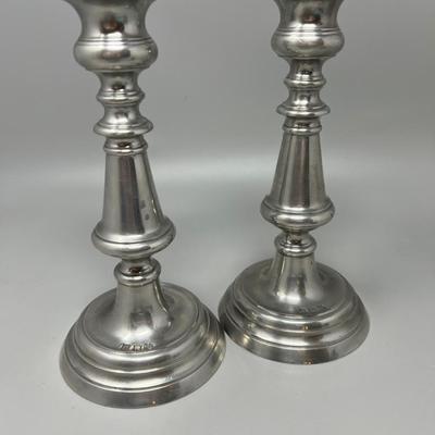 Vintage John Somers Brazil Pewter Candlesticks