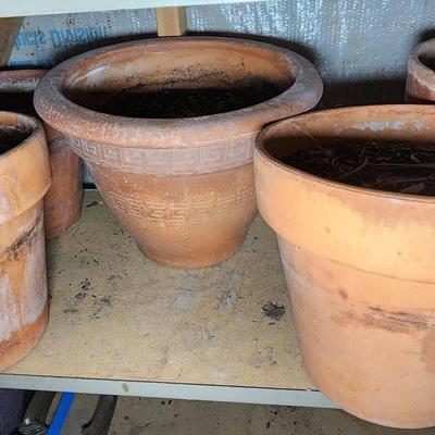 Five Medium Sized Terra Cotta Planters