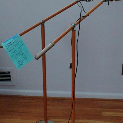 Chrome and Wood Floor Lamps