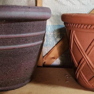 Three Large Planters -  Plastic & Foam