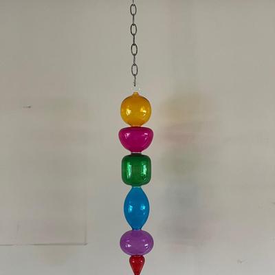 Hand Blown Art Glass Hanging Rainbow