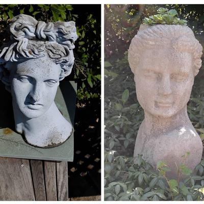 Greco-Roman Concrete Planter Busts 