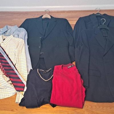 Men's Dress/Business Attire:  Jos. A. Bank Suit; Jackets; Shirts; Sweaters; and Ties