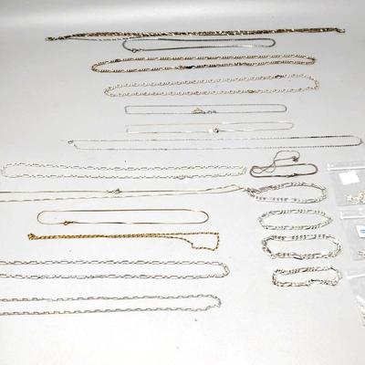 Sterling Silver & 14k Gold Necklaces & Bracelets 