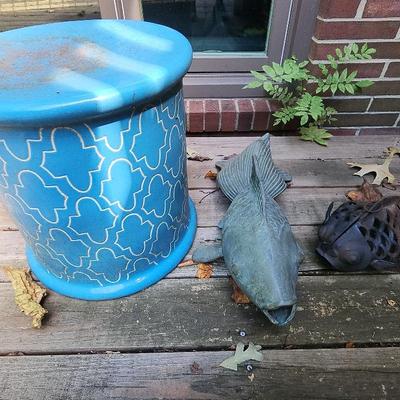 Metal Garden Fish Decor - Brass & Cast Iron
