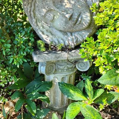 Concrete Female Face Planter & Column 