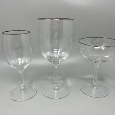 Vintage Crystal Glasses w/Platinum rim