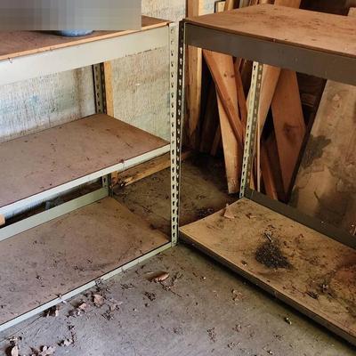 Three Metal Garage/Shed Shelving Units 
