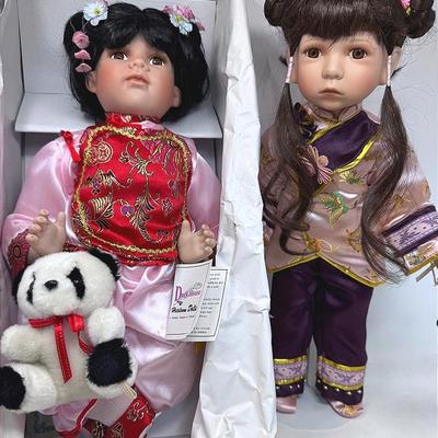 Two Porcelain Chinese Dolls By Duck House 
