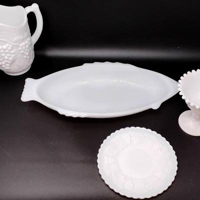 Patterned Milk Glass 
