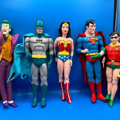 BF226 5 RARE 1988 15” Authentic DC Comic Action Figures