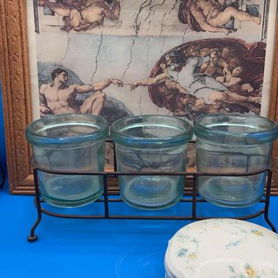 BF220 Blue Floral Trinket Box