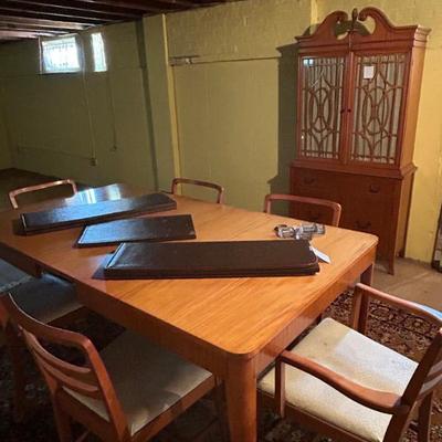 Sale Photo Thumbnail #11: 1960’s or earlier dining set - table - chairs - cabinet