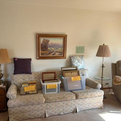 Sale Photo Thumbnail #2: Sofa & loveseat set & many picture frames