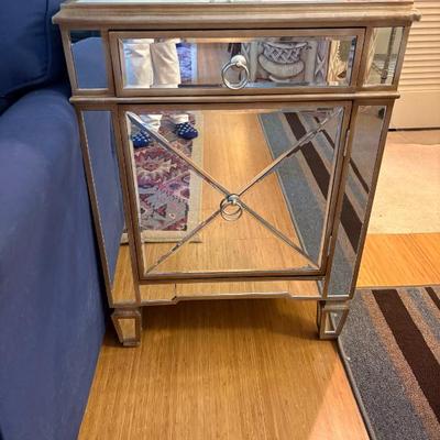 Sale Photo Thumbnail #3: mirrored side table $125
22 X 16 X 30"