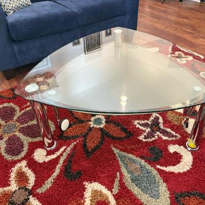 Sale Photo Thumbnail #173: glass two tier coffee table $199
29 X 17