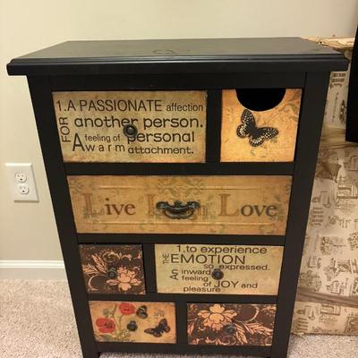 Sale Photo Thumbnail #186: printed chest $35
22 X 12 X 31"