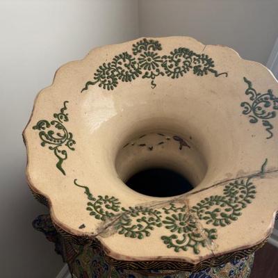Sale Photo Thumbnail #33: Antique Japanese Mariage Satsuma floor vase $485 as is