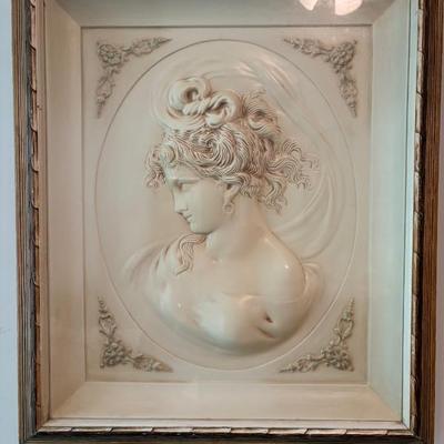 Sale Photo Thumbnail #38: cameo relief framed art $75