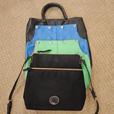 Lot #184 - Dooney & Bourke Black Nylon Crossbody, Leather Handbag, & More