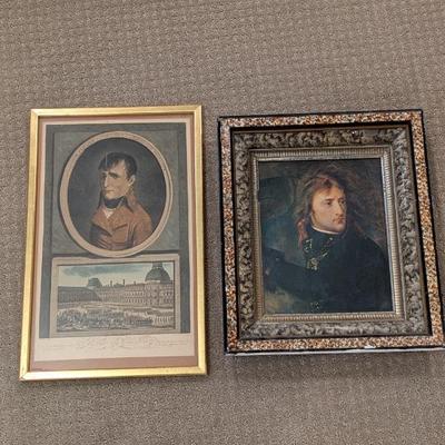 Lot #65 - Framed Historical Lithographs of Napoleon Bonaparte with Military Scene