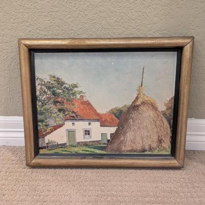 Lot #63 - Original Signed J Bolly Oil on Board 1934 Camille's Painting