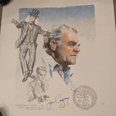 Lot #127 - Signed Original Artists Proof Watercolor by Everett Raymond Kinstler of Actor Jim Cagney, Inscribed to Eric Sloane