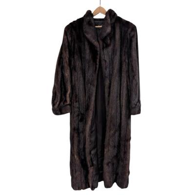 Lot #77 - Luxurious Dark Brown Mink Fur Coat by Affinity Aspen Vail
