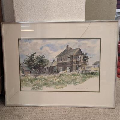 Lot #125 - Original Signed Watercolor Painting of House in Mendocino, California, by Lisa 1976
