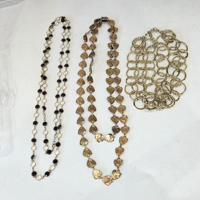 Lot #30 - Gold Tone Costume Jewelry Necklace Lot