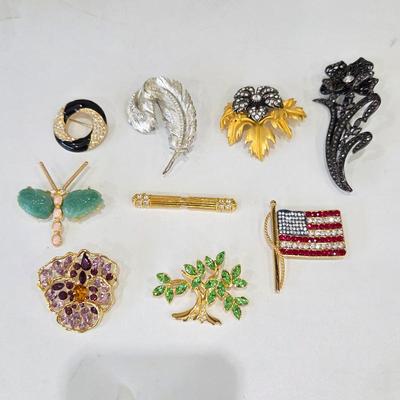 Lot #18 - Vintage Brooch Collection - Floral, Animal, and Abstract Designs