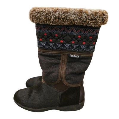 Lot #180 - Tecnica Italy Goat Fur Women's Après Ski Snow Boots - Size 7.5/8.