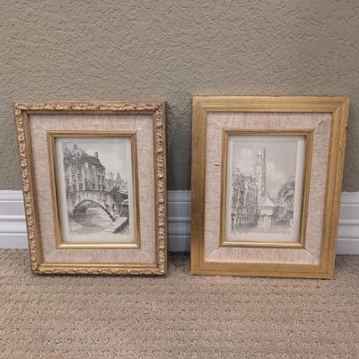 Lot #64 - Brugges Belgium Guilini C. Rik Axe Lithographs Art Prints Signed Limited Edition 18/200 