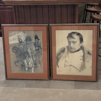 Lot #47 - Two Framed Lithographs of Napoleon by Toulouse-Lautrec and Emile LaSalle