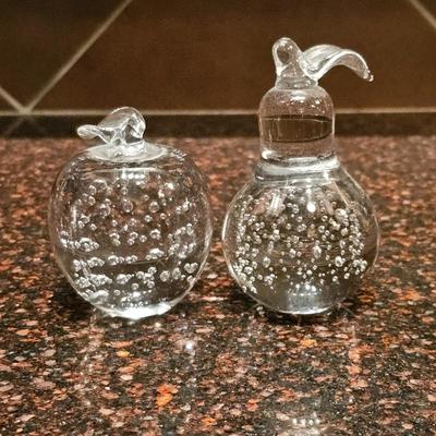 Lot #154 - Vintage Glass Apple & Pear Decoration