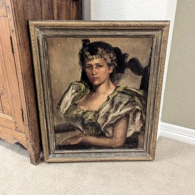 Lot #133 - Antique Oil On Canvas of Client's Grandmother, Born 1868. 
