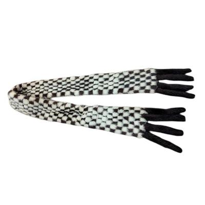 Lot #80 - Brown and Ivory Fur Checkerboard Pattern Scarf