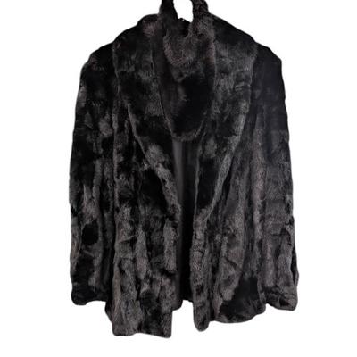 Lot #76 - Luxurious Black Fur Coat With Additional Fur Neck Warmer
