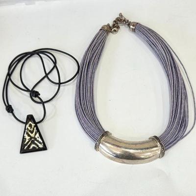 Lot #28 - Leather Rope and Sterling Silver Jewelry