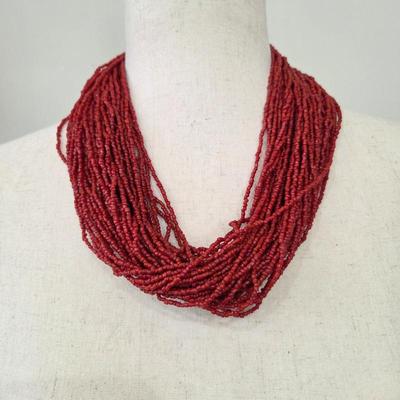 Lot #21 - Multiple Strands Red Coral Bead Necklace