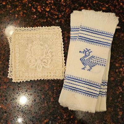 Lot #113 - Vintage Textile Lot - Decorative Lace Coasters, & Guatemalan Hand Loomed Small Cloths
