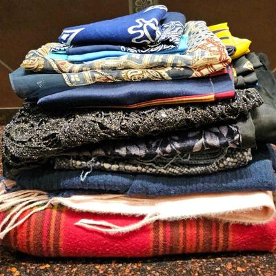 Lot #175 - Assorted Shawls, Scarves & Bandanas