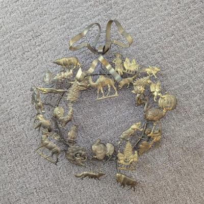 Lot #34 - Vintage Dresden Petites Brass All-Seasons Wreath