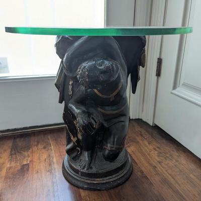 Lot #39 - Antique Venetian Blackamoor Table Base With Glass Top