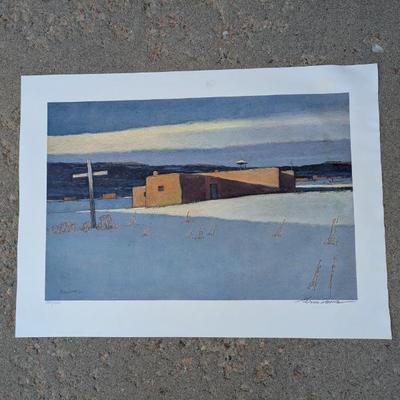 Lot #228 - SIGNED Eric Sloane Limited Edition Print "Taos Morada"