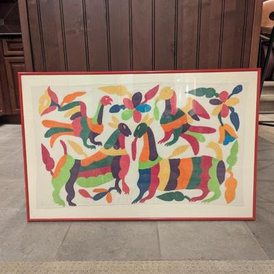 Lot #45 - Framed Otomi Mexican Embroidery