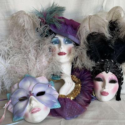 Vintage Porcelain Face Mask by Clay Art