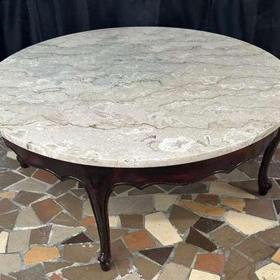 Queen Anne Coffee Table With Marble Top