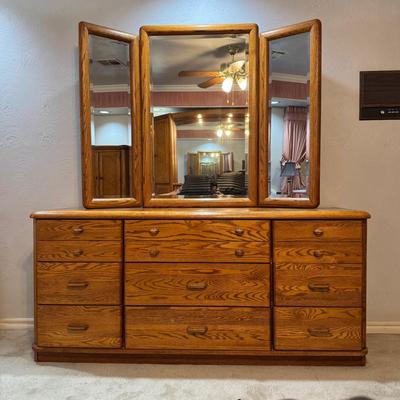 Michael Howard Solid Wood Dresser and Mirror